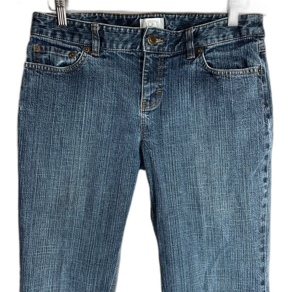 Ann Taylor Jeans 10 10P Petite Blue Stretch Denim Flare Leg Mid Rise Nice! - Picture 3 of 8